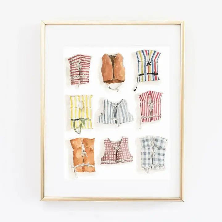 Boat Coats Collection Watercolor Wall Art Print