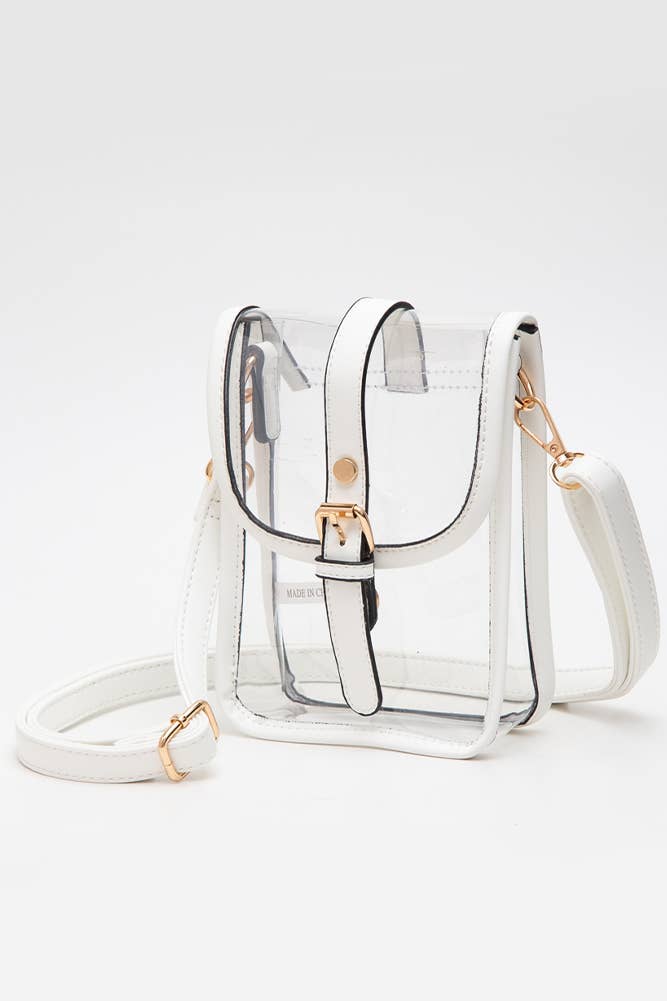 Clear Cross Body Stadium Concert Transparent Handbag: Red