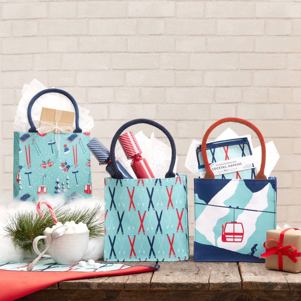 SKI TIME Itsy Bitsy Reusable Gift Bag Tote
