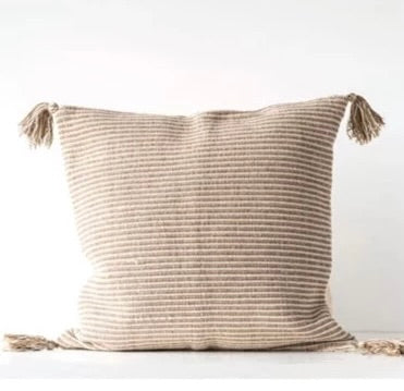 Striped Pillow with Tassels