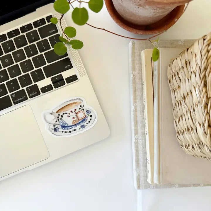 Blue Teacup Sticker