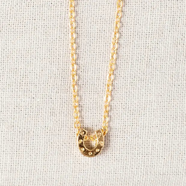 Mini Horseshoe Dainty Charm Bead Necklace Horse, Shape