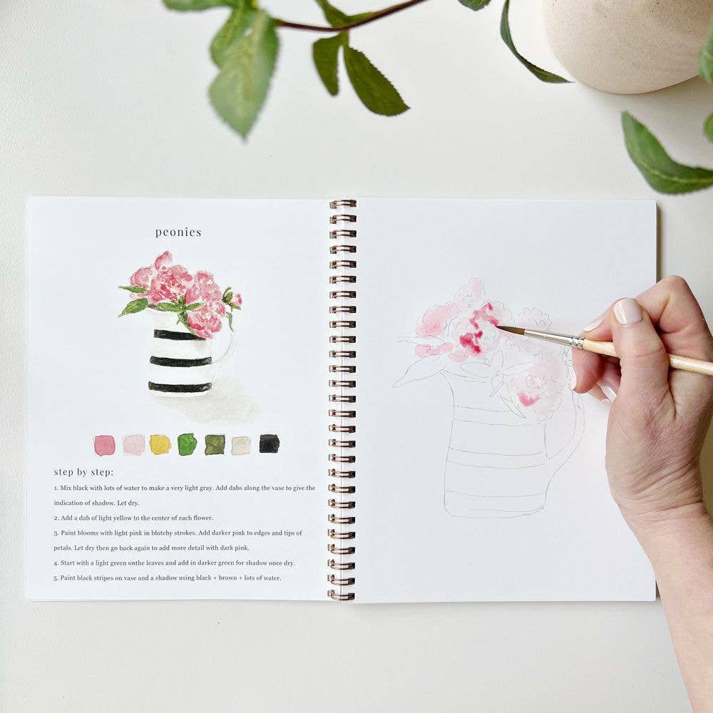 Bouquets Watercolor Workbook by emily lex