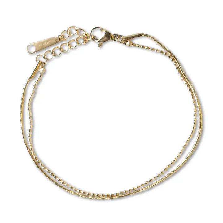 Gold Chain Bracelet-Layered, Gilded Collection