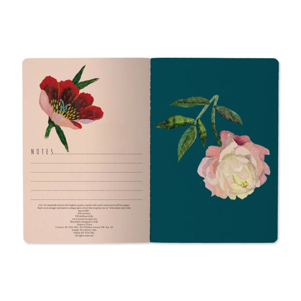 Notebook - Peonies On Black