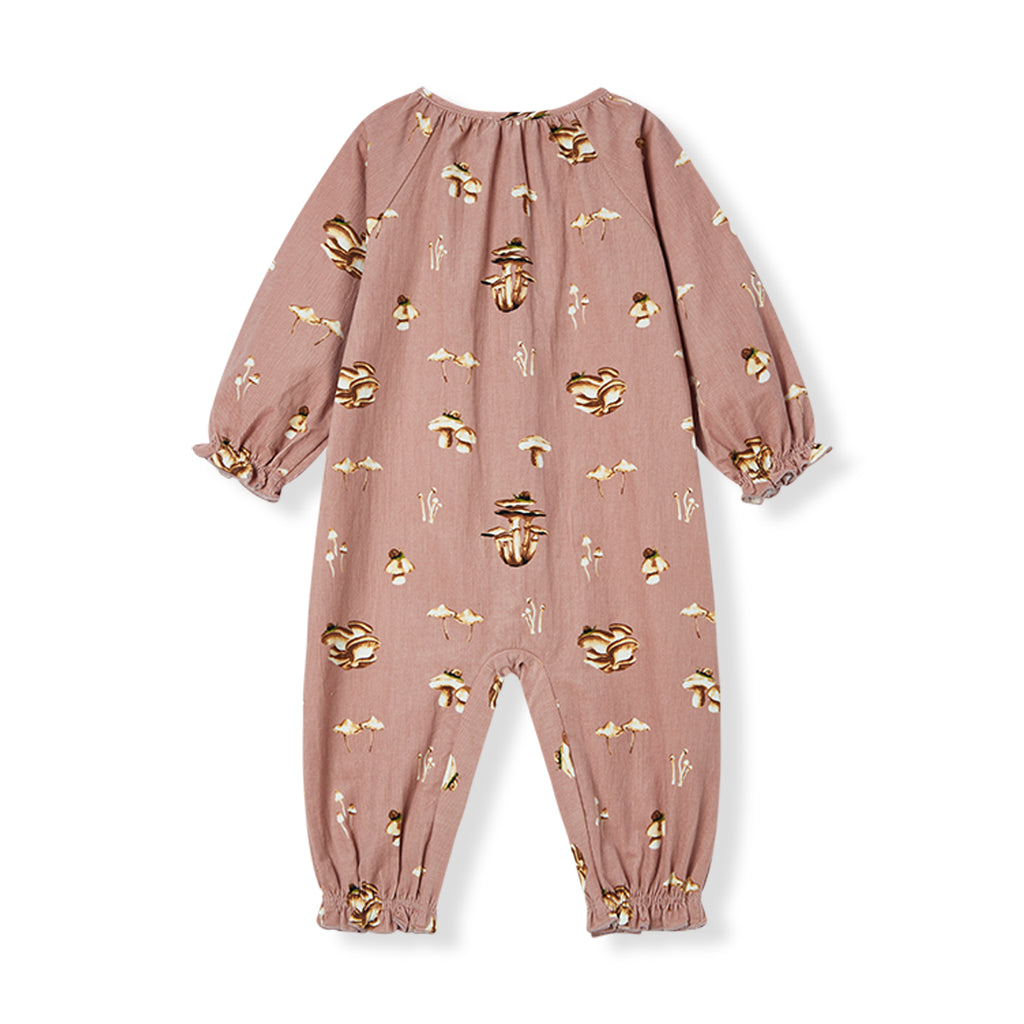 Mushroom Corduroy Ruffle Snap Jumper 3-6m, Milkbarn