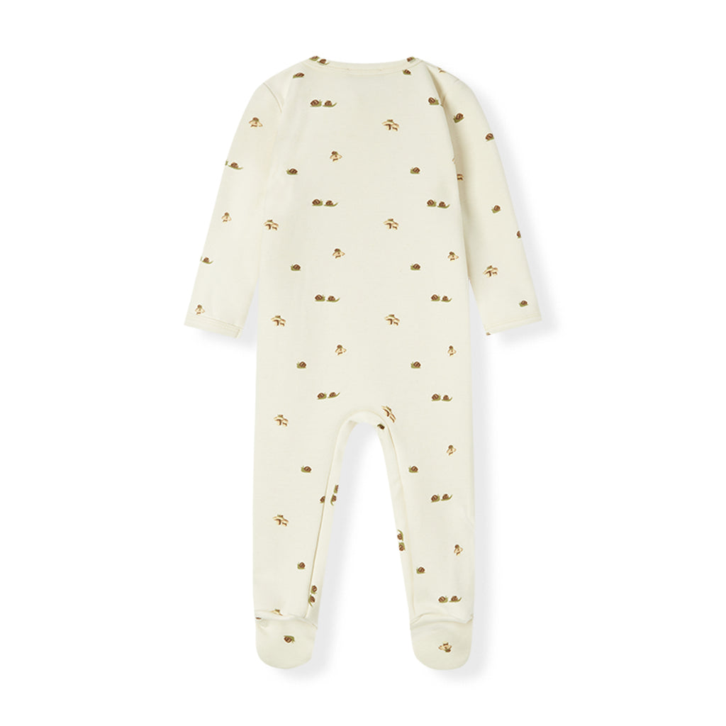 Lil’ Mushroom Stretch Fleece Zipper Footed Romper, Milkbarn