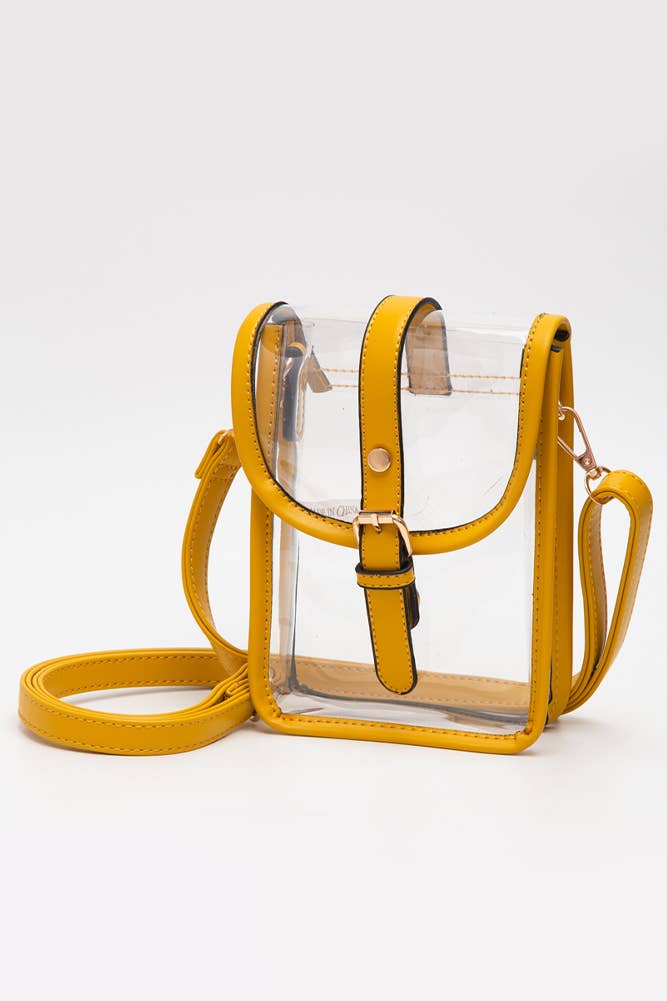 Clear Cross Body Stadium Concert Transparent Handbag: Red