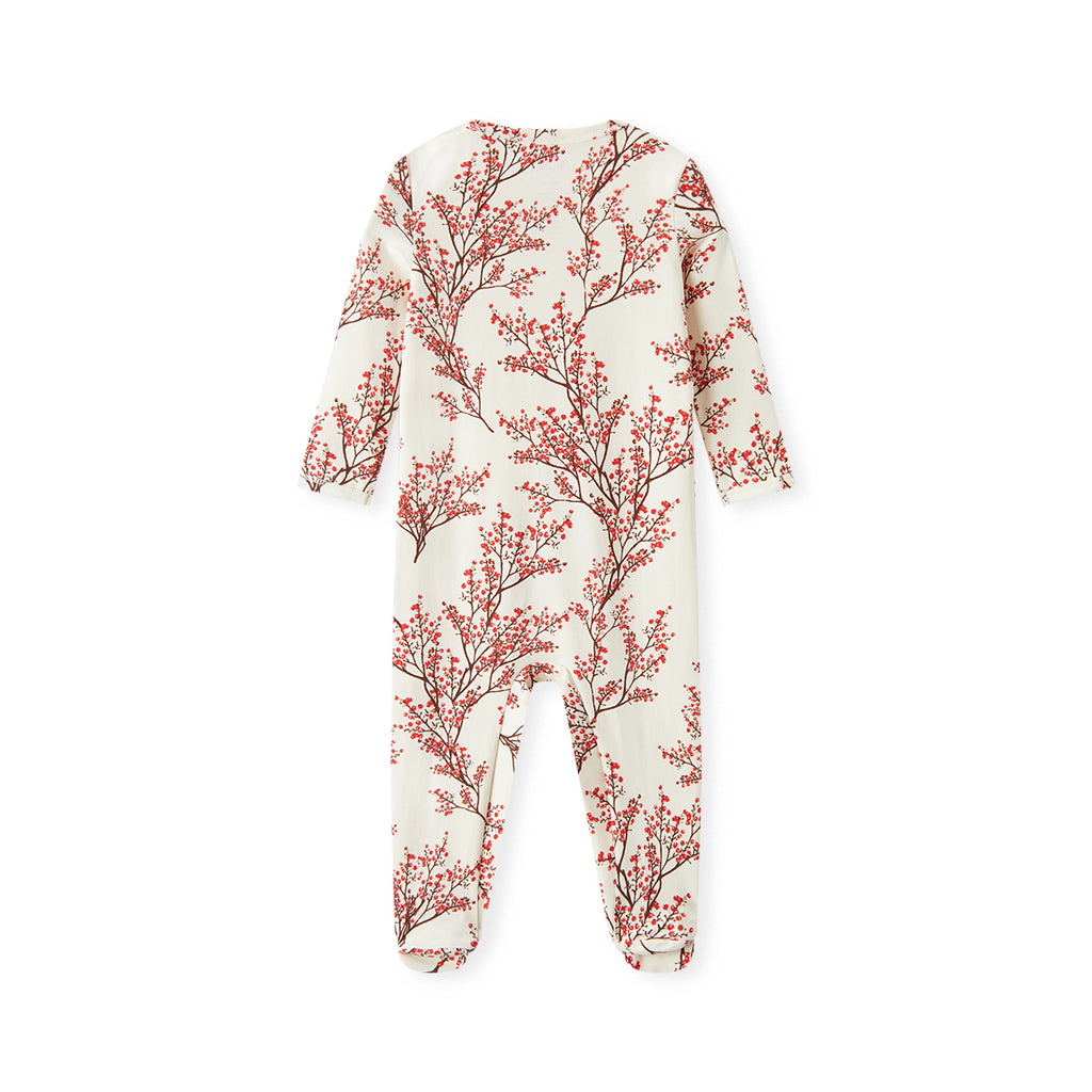 Winterberry Cotton Stretch Zipper Footed Romper, 3-6m, Milkbarn