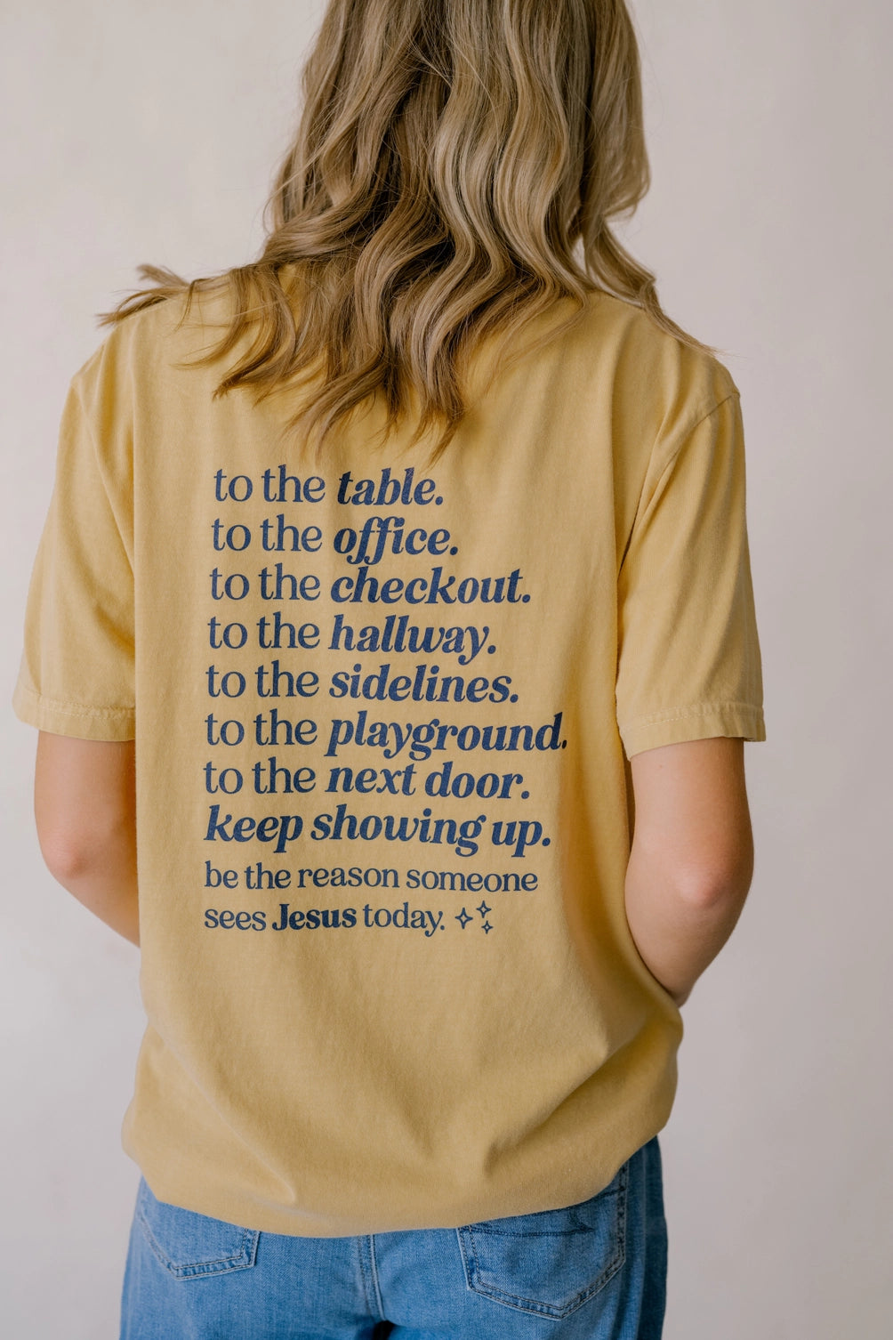 Keep Showing Up Tee - Mustard