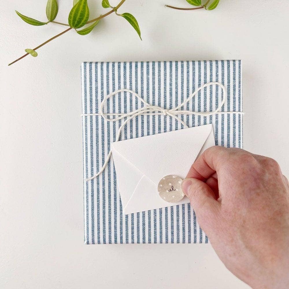 Gingham boat coat mini enclosure notecard