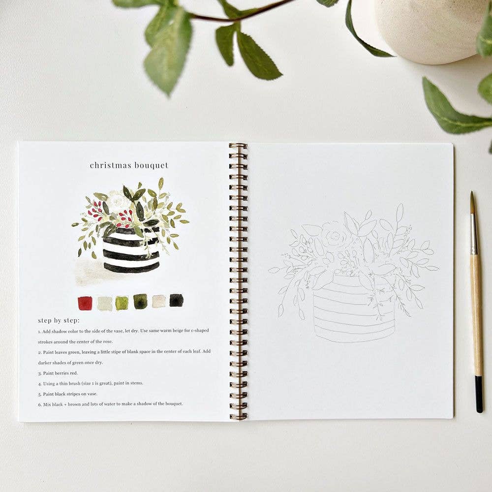 Bouquets Watercolor Workbook by emily lex