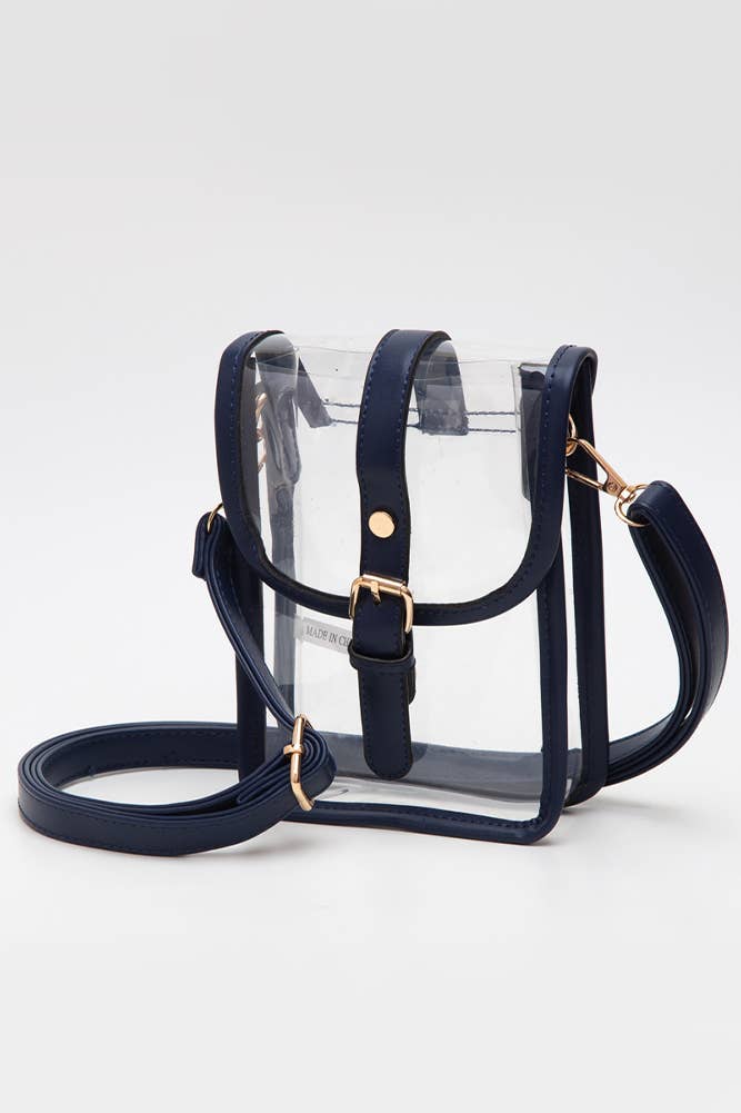 Clear Cross Body Stadium Concert Transparent Handbag: Red