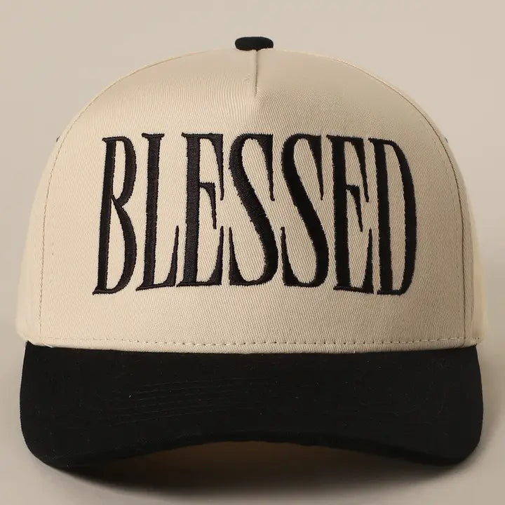 Blessed Lettering Embroidery Baseball Cap