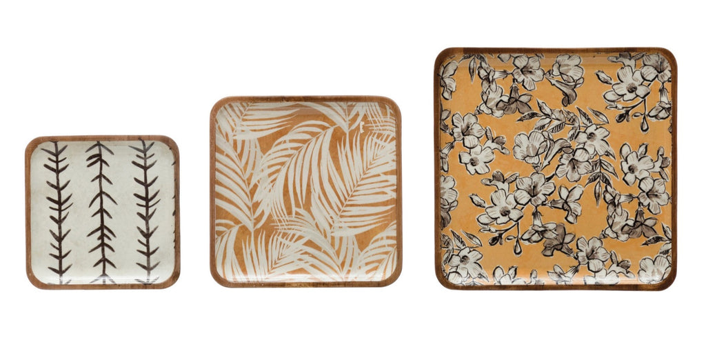 Square Enameled Trays/Plates