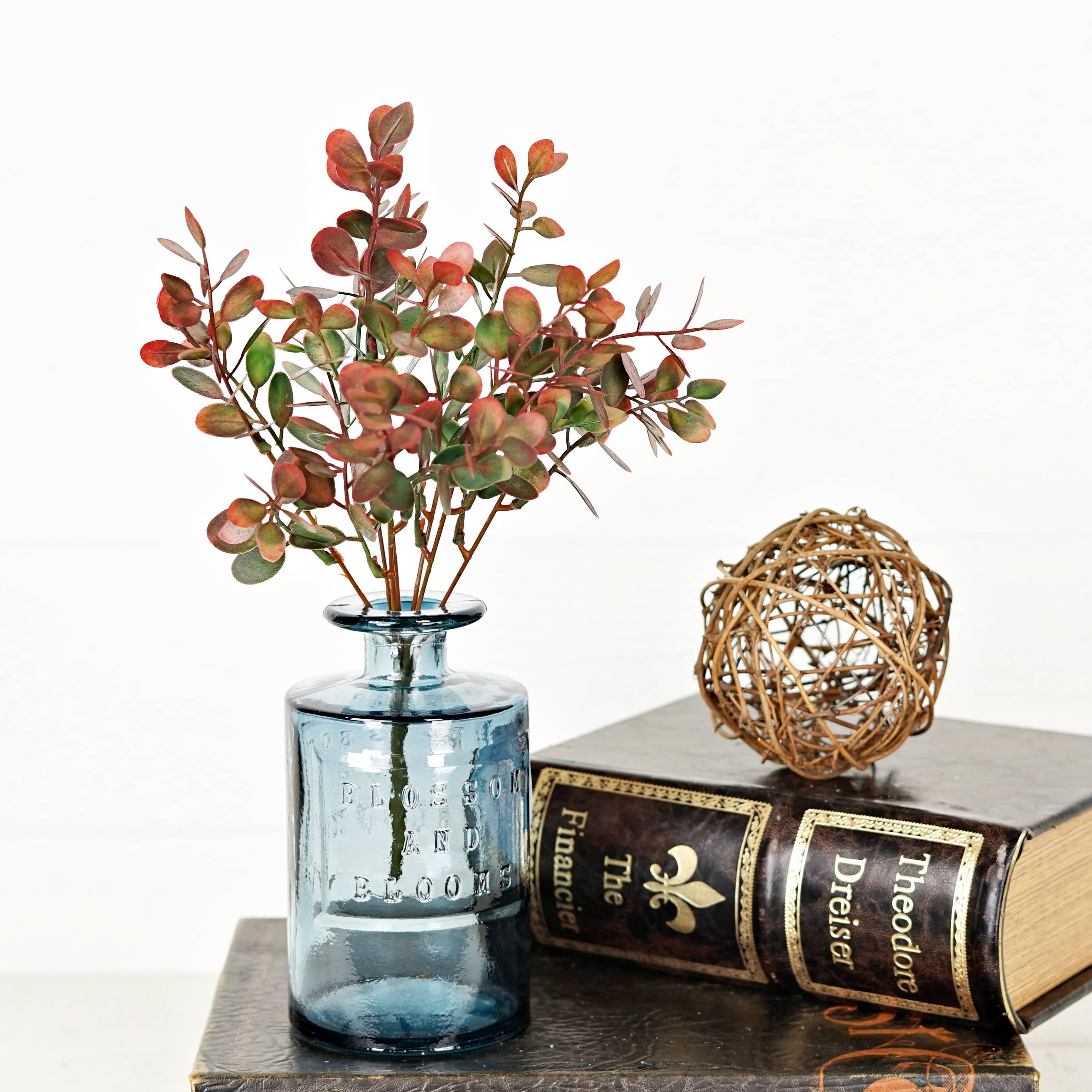 12in Bush-Mini Silver Dollar Eucalyptus-Burgundy/Gre
