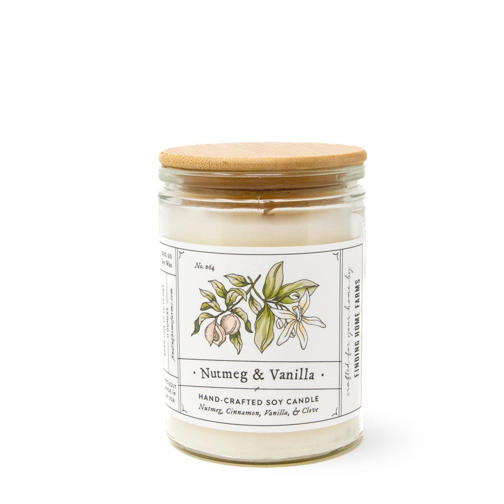 Soy Candle, Nutmeg & Vanilla, Warm Fall Scent: Small Jar