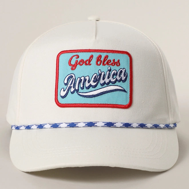 God Bless America Embroidered Patch Trucker Hat