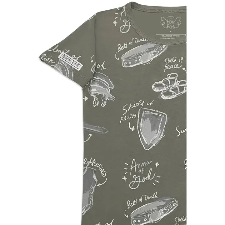 Armor of God Green Pj Short Sleeve & Pants Set Bamboo