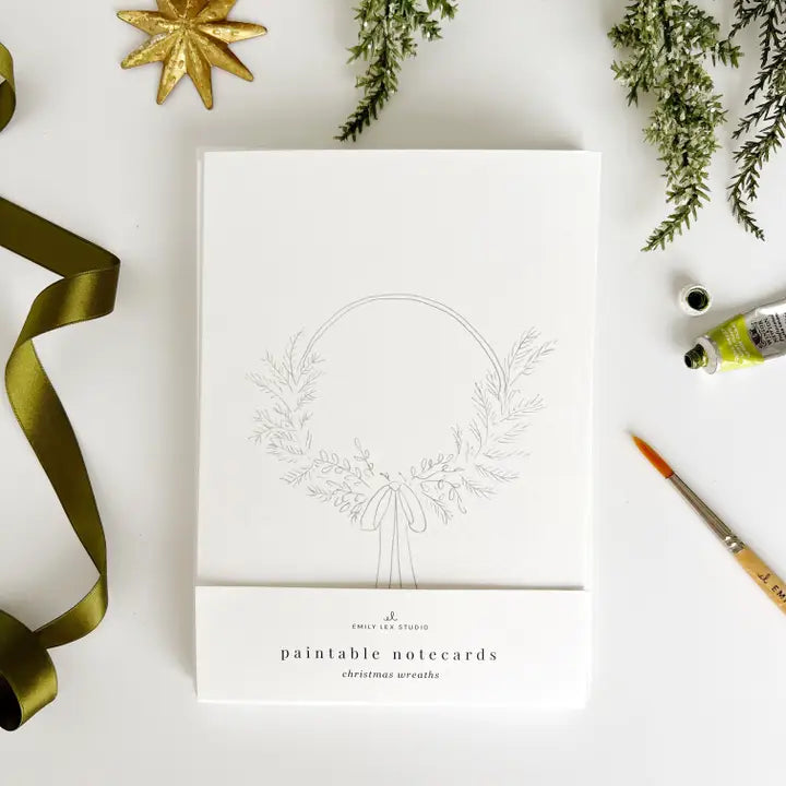 Wreaths Paintable Notecards By Emily Lex