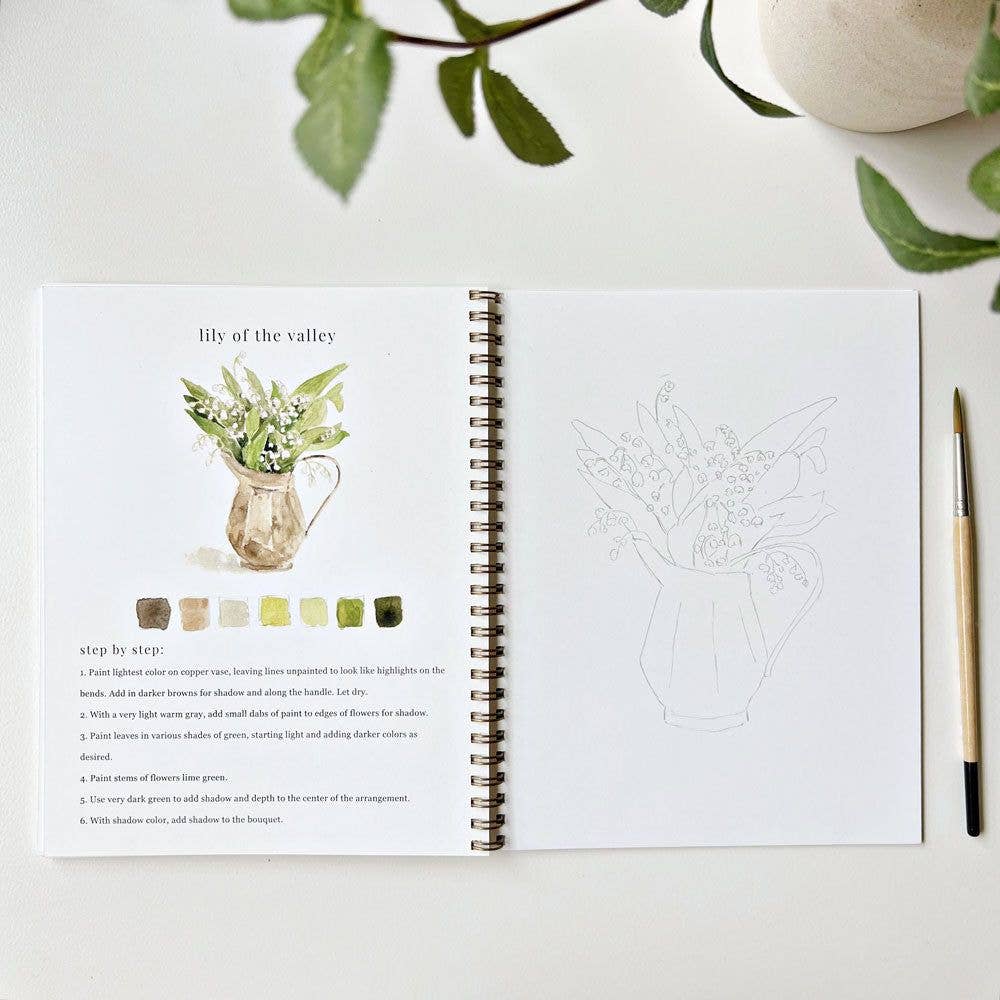 Bouquets Watercolor Workbook by emily lex