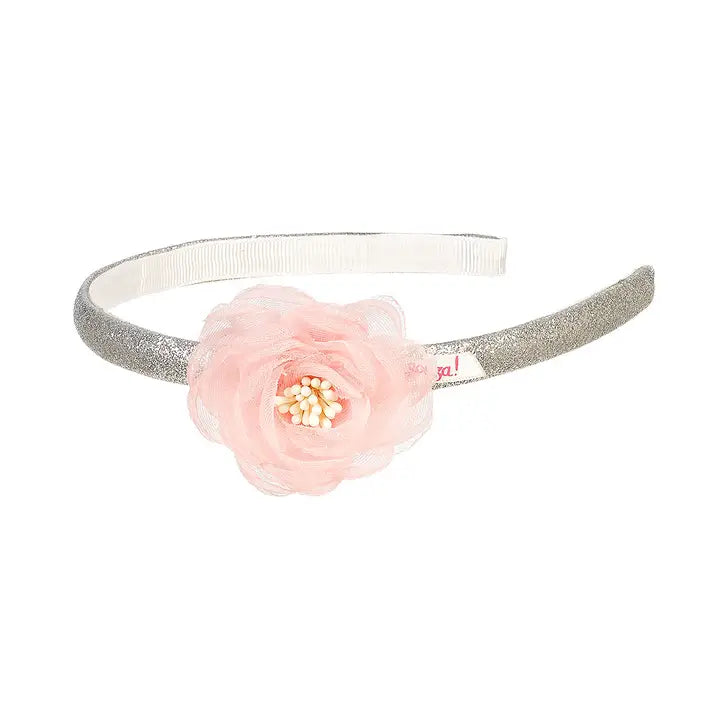 Hiske Tiara W/Pink Flower - Hair Accessory