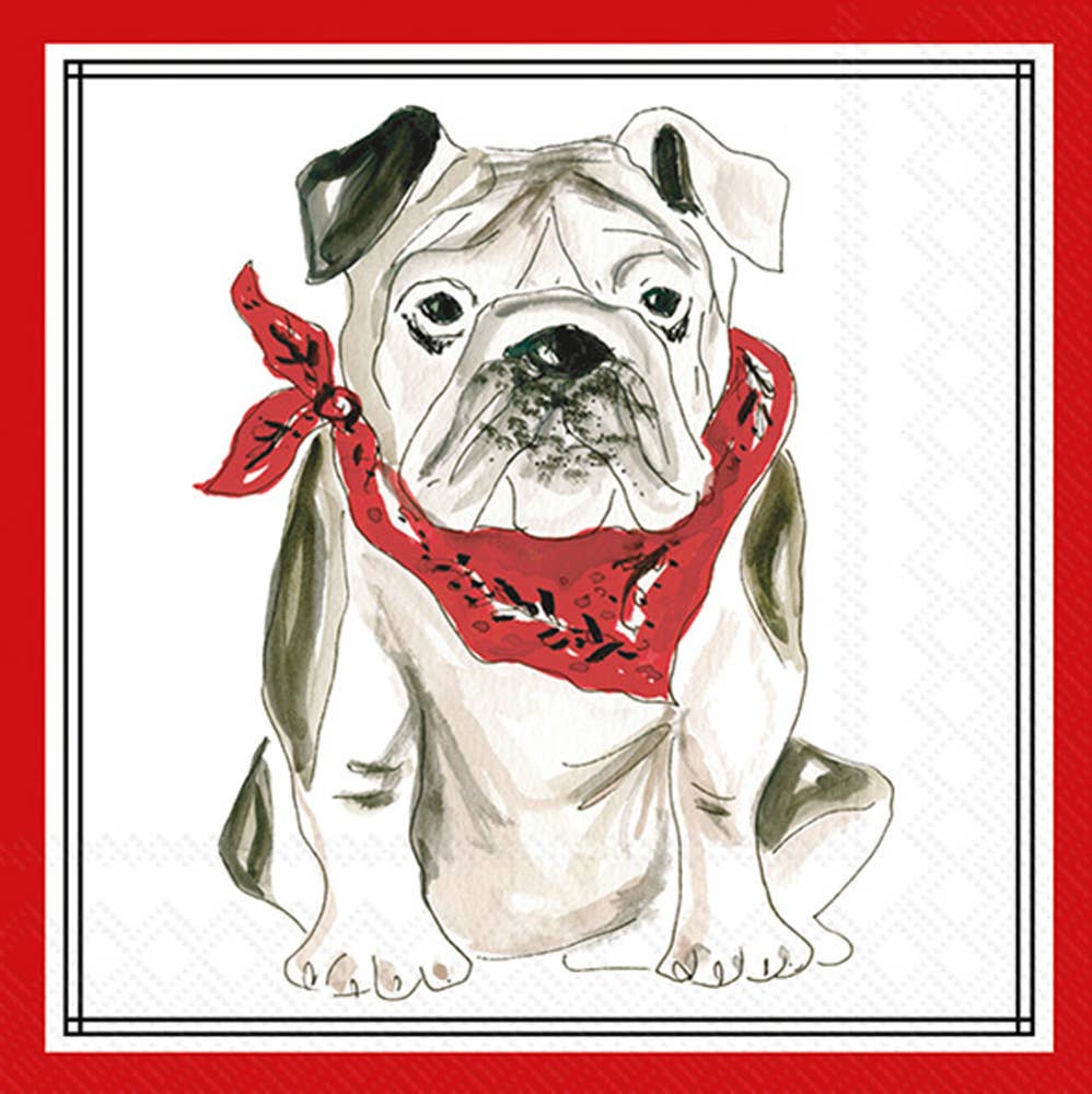 Paper Cocktail Napkin 20 Ct Red Bulldog Hometown Pride