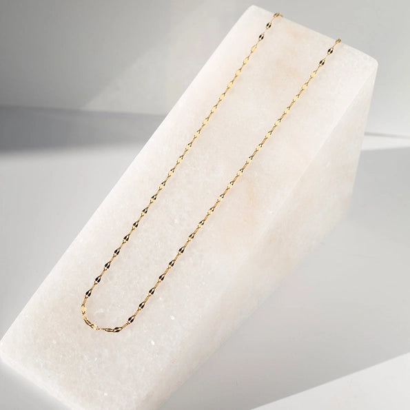 Gilded Gold Necklace-16" Dapped Chain