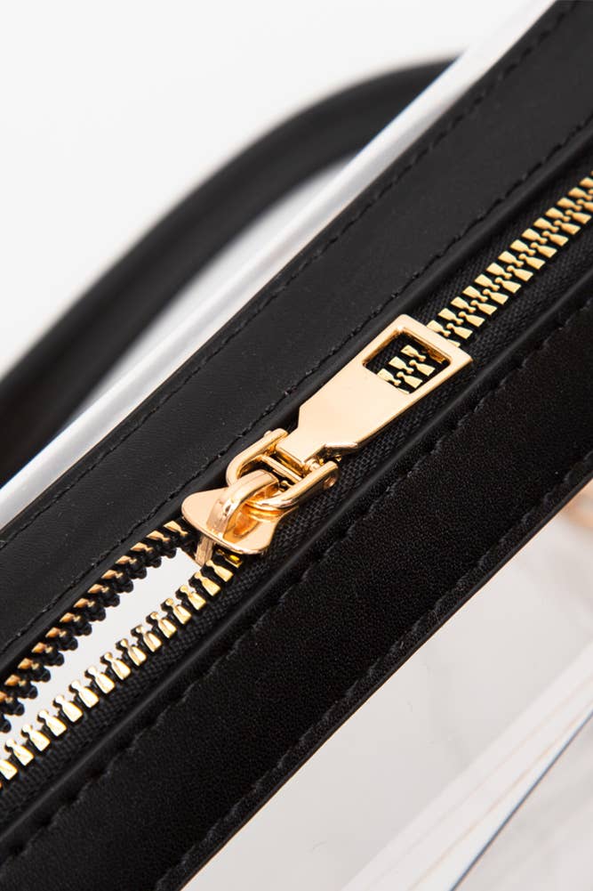 Clear Rectangle Stadium Concert Crossbody Bag: Red