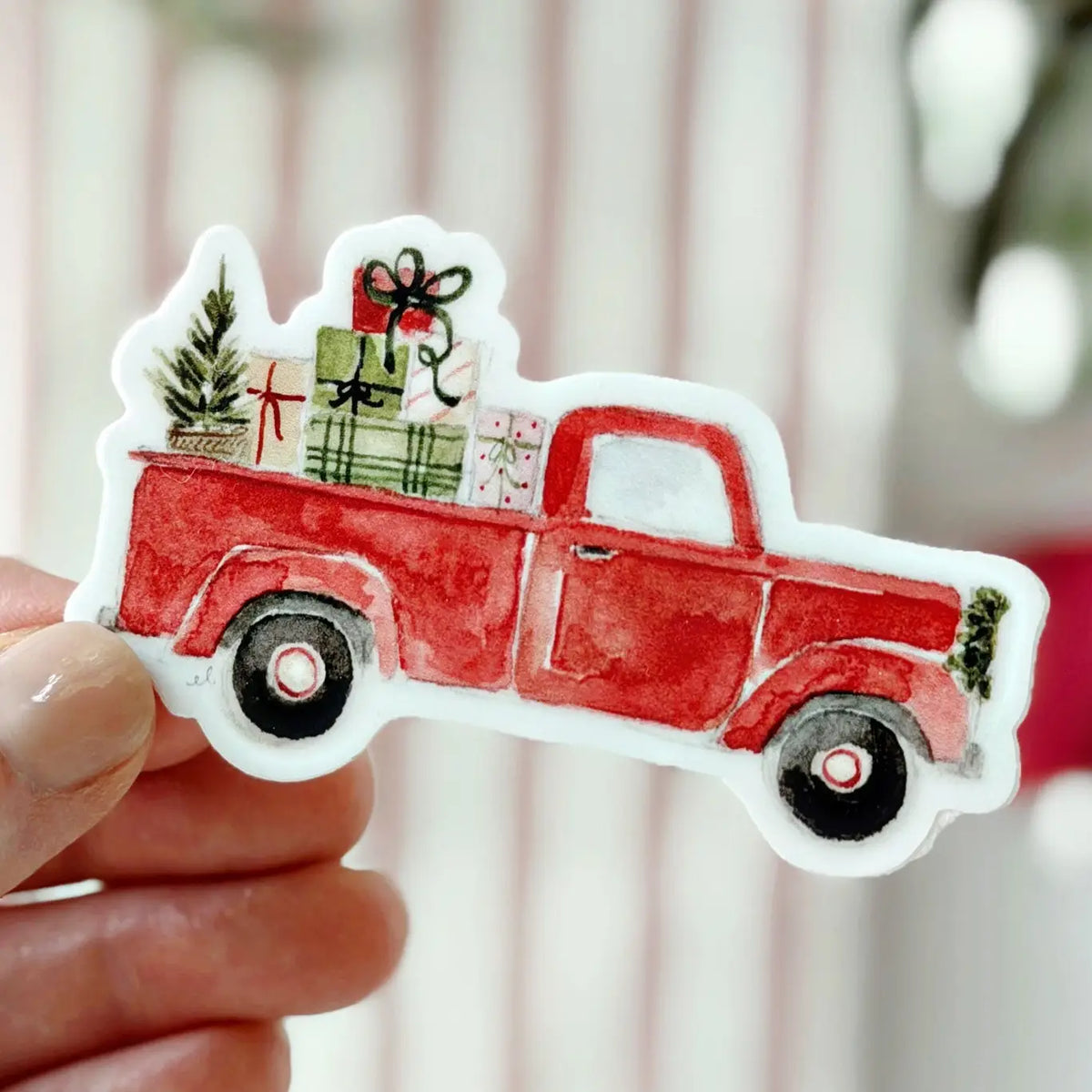 Christmas Truck Sticker by Emily Lex