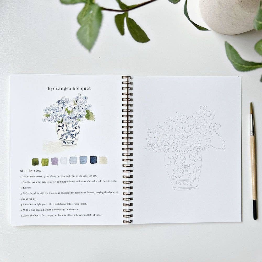 Bouquets Watercolor Workbook by emily lex