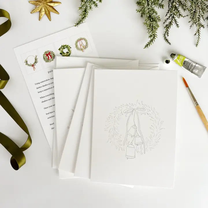 Wreaths Paintable Notecards By Emily Lex