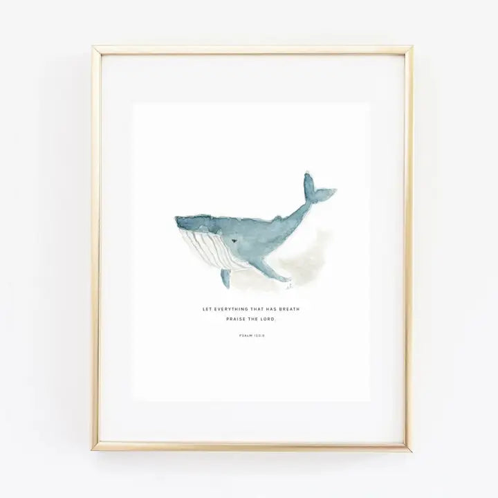 Emily Lex Psalm 150:6 Whale Scripture Print