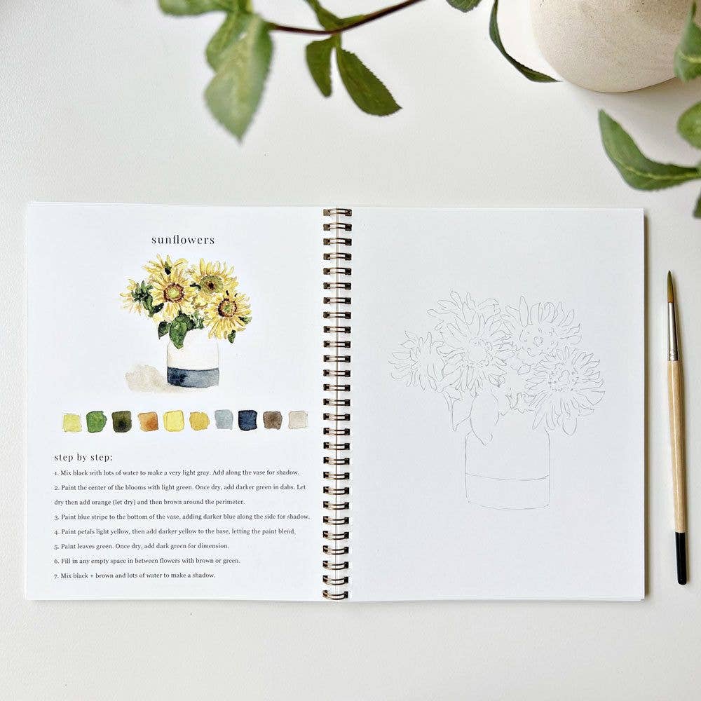 Bouquets Watercolor Workbook by emily lex