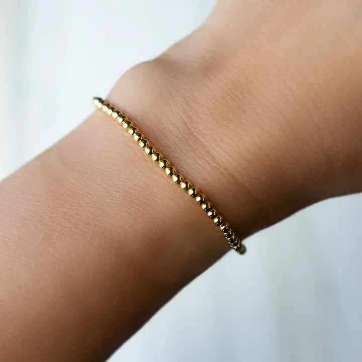 Gold Beaded Bracelets-4mm