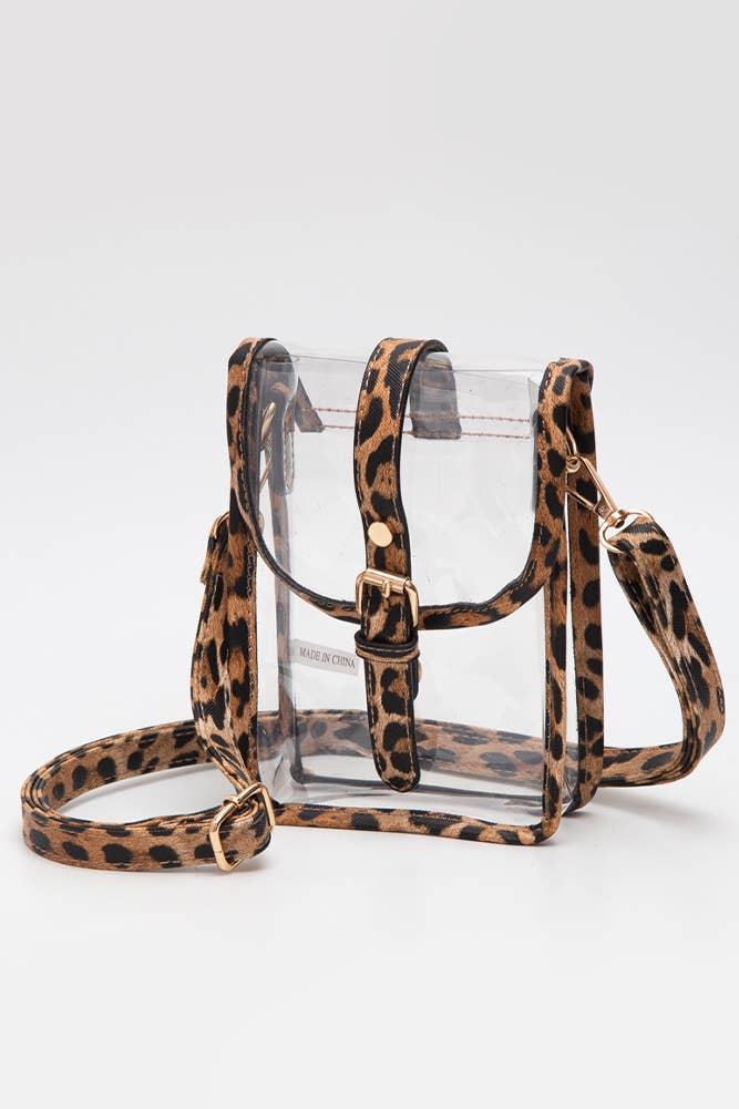 Clear Cross Body Stadium Concert Transparent Handbag: Red