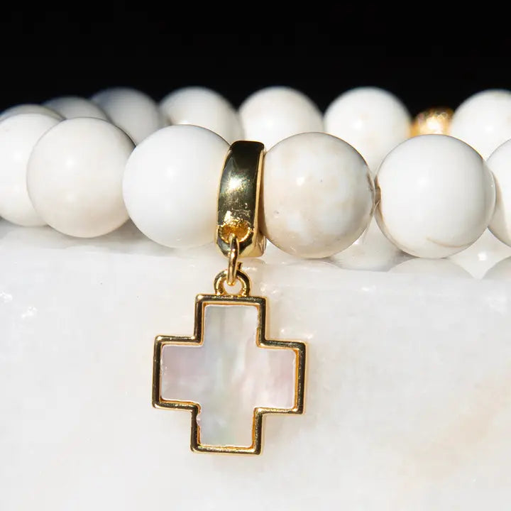 Mother of Pearl Cross Charm