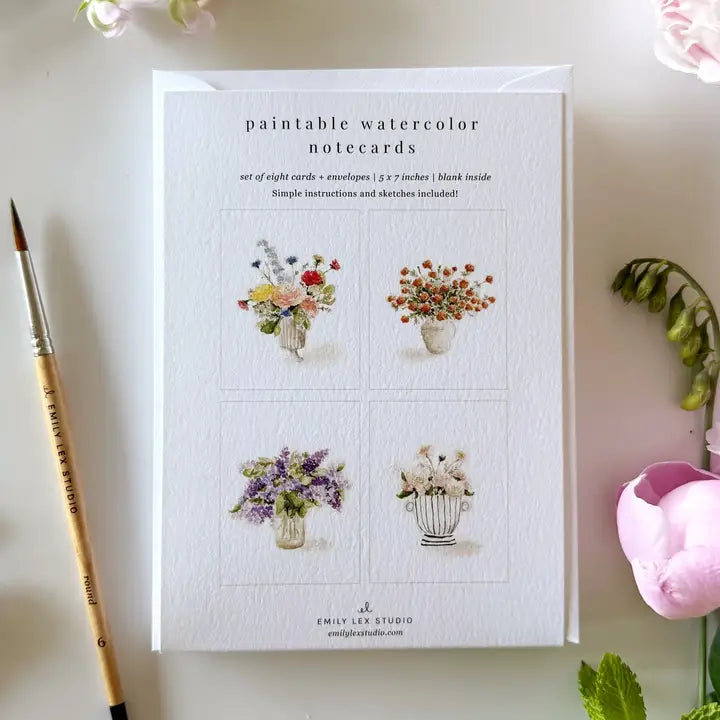 Emily Lex- Bouquets Paintable Notecards