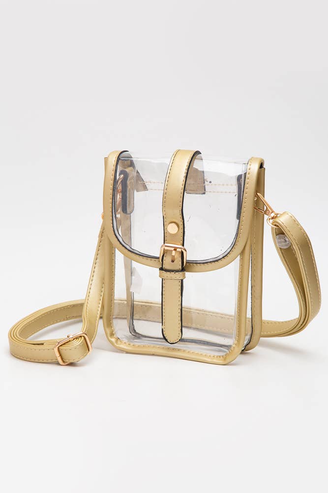 Clear Cross Body Stadium Concert Transparent Handbag: Red