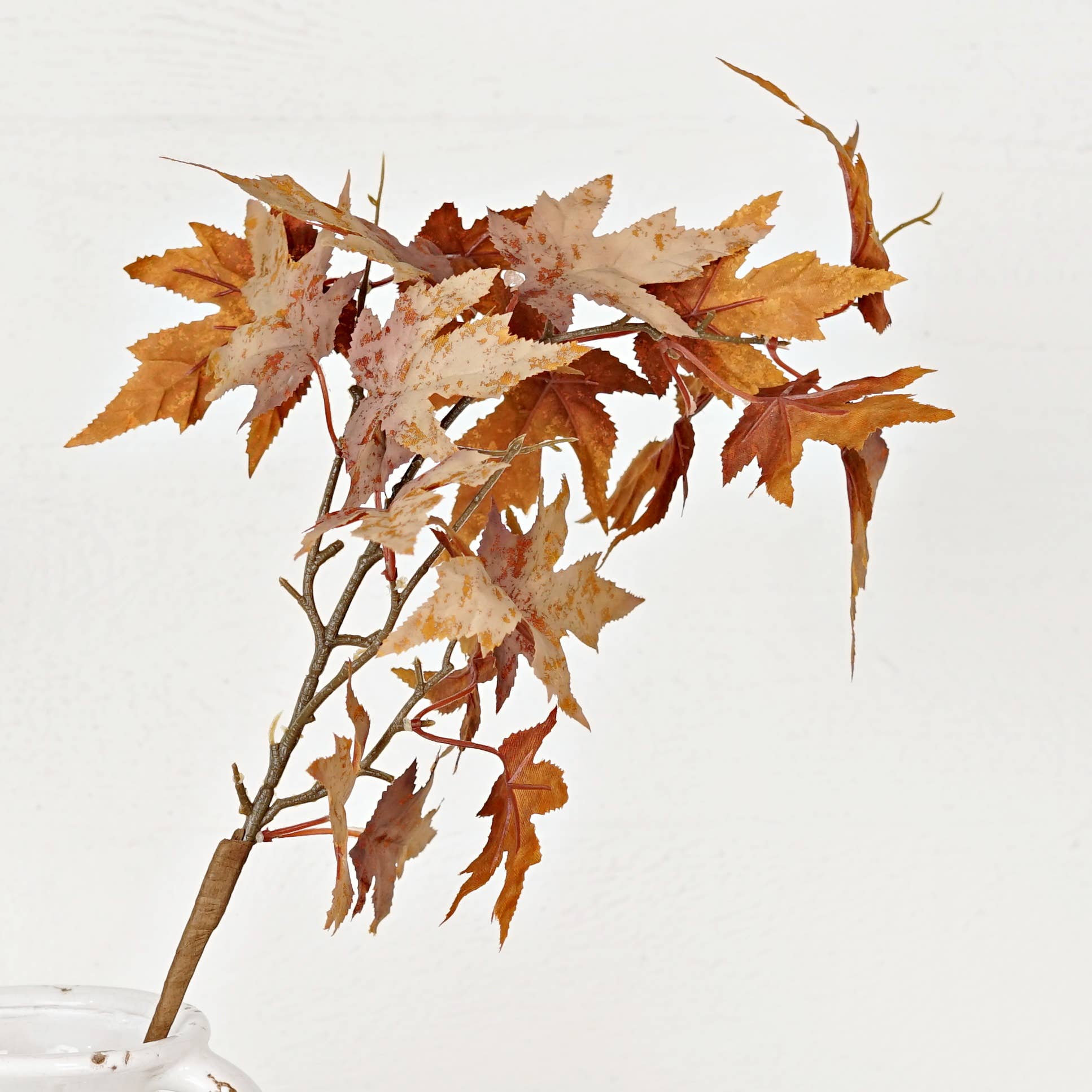 27in Spray-Flocked Maple Leaves-Mustard