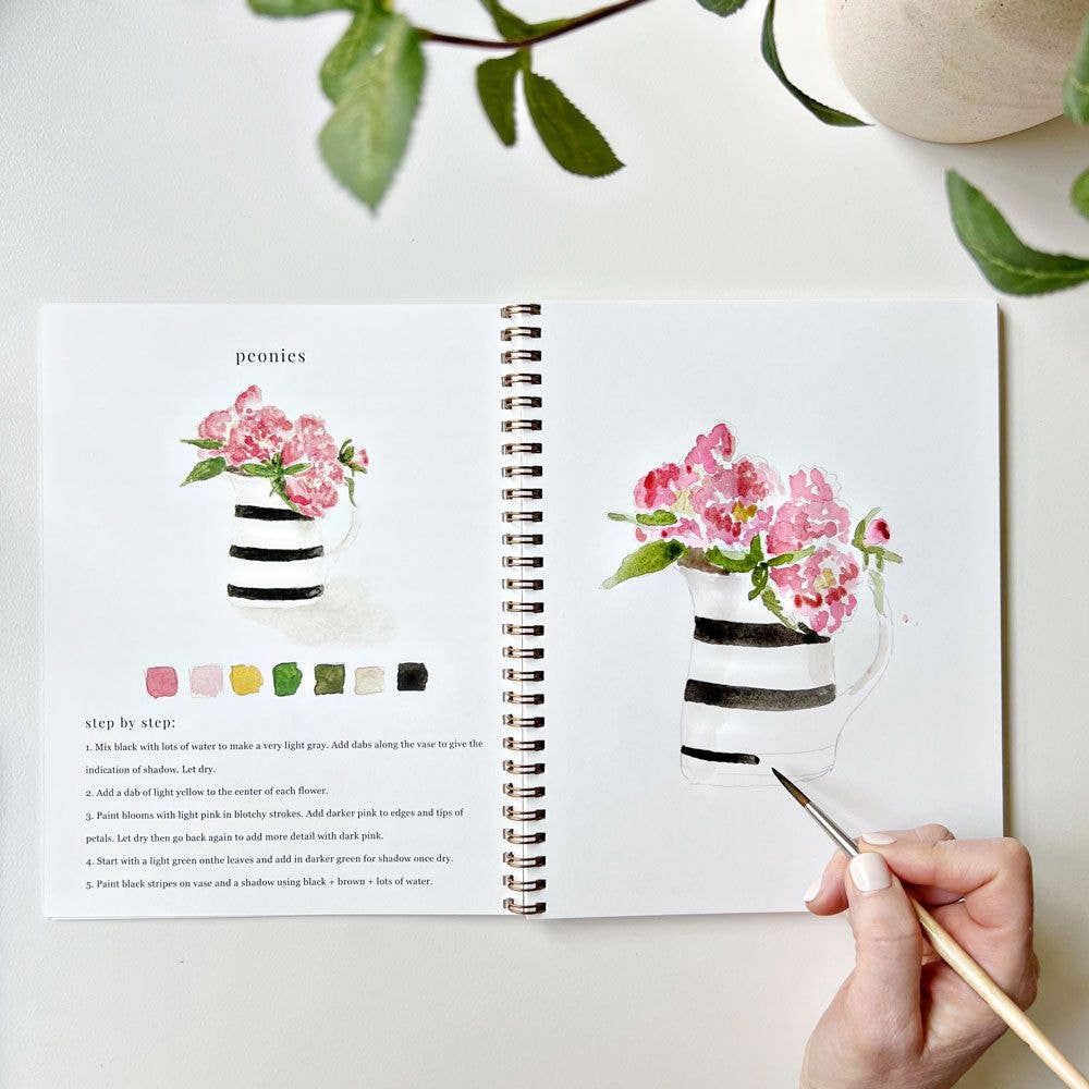 Bouquets Watercolor Workbook by emily lex