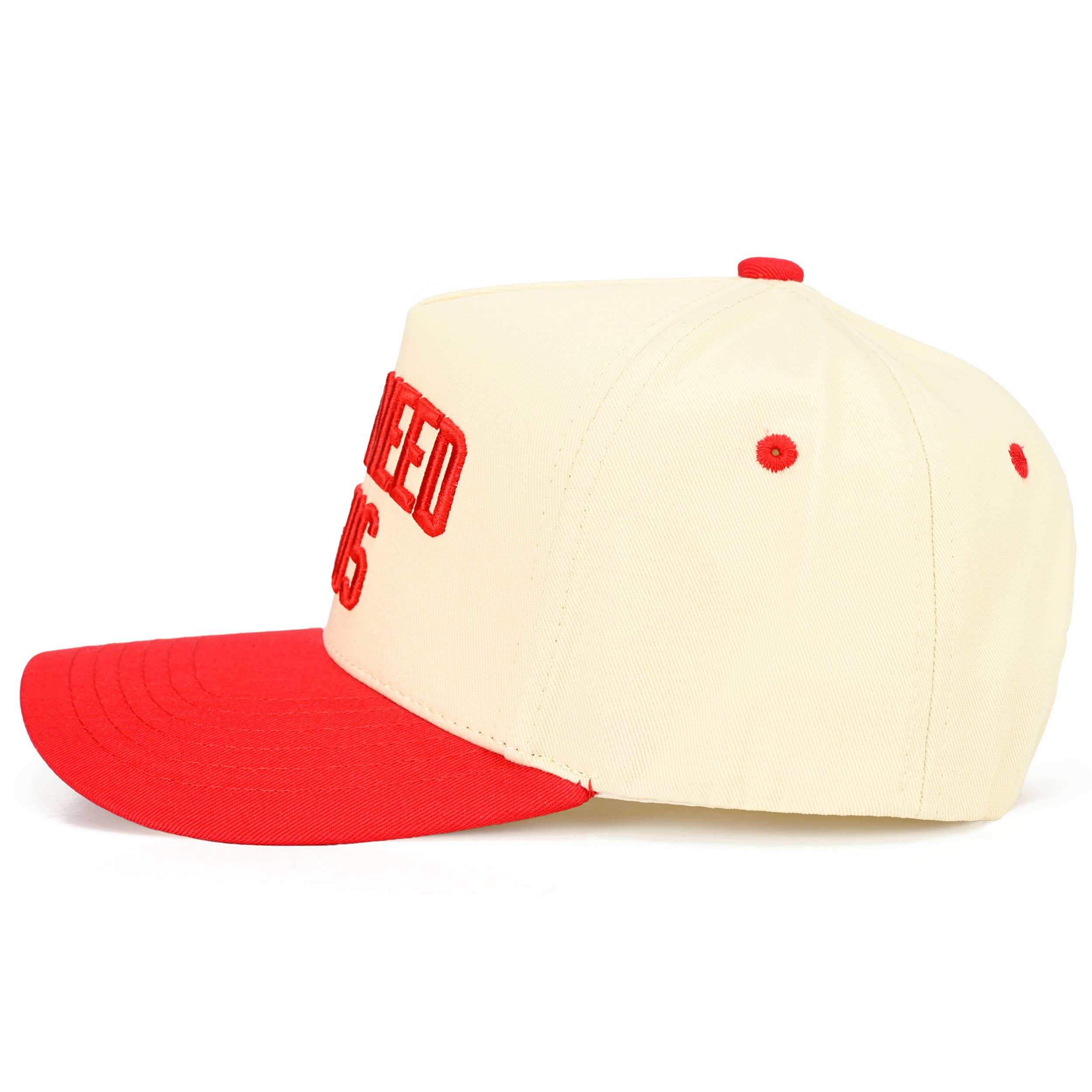 C.C Y'ALL NEED JESUS Embroidered Letter Two Tone Trucker Hat: Red