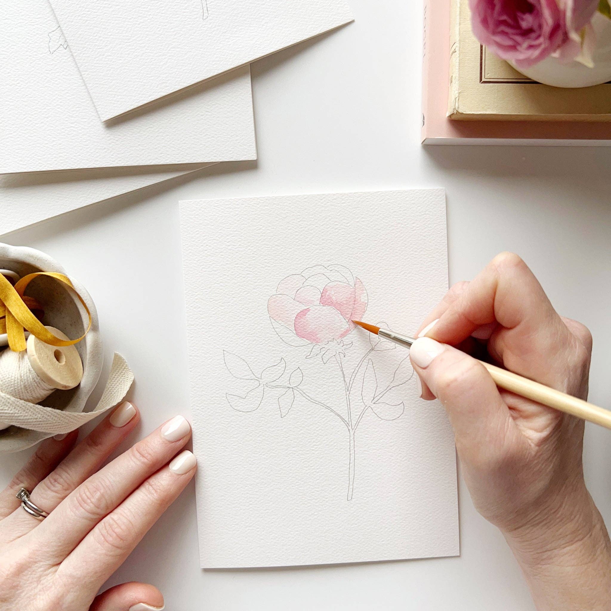 Garden Flowers Paintable Notecards by Emily Lex