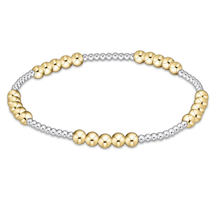 Enewton Classic Blissful Pattern 2mm Bead Bracelet - 4mm Mixed Metal