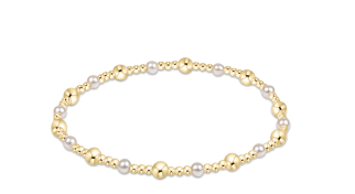 Enewton Classic Gold Sincerity Pattern 4mm Bead Bracelet - Pearl