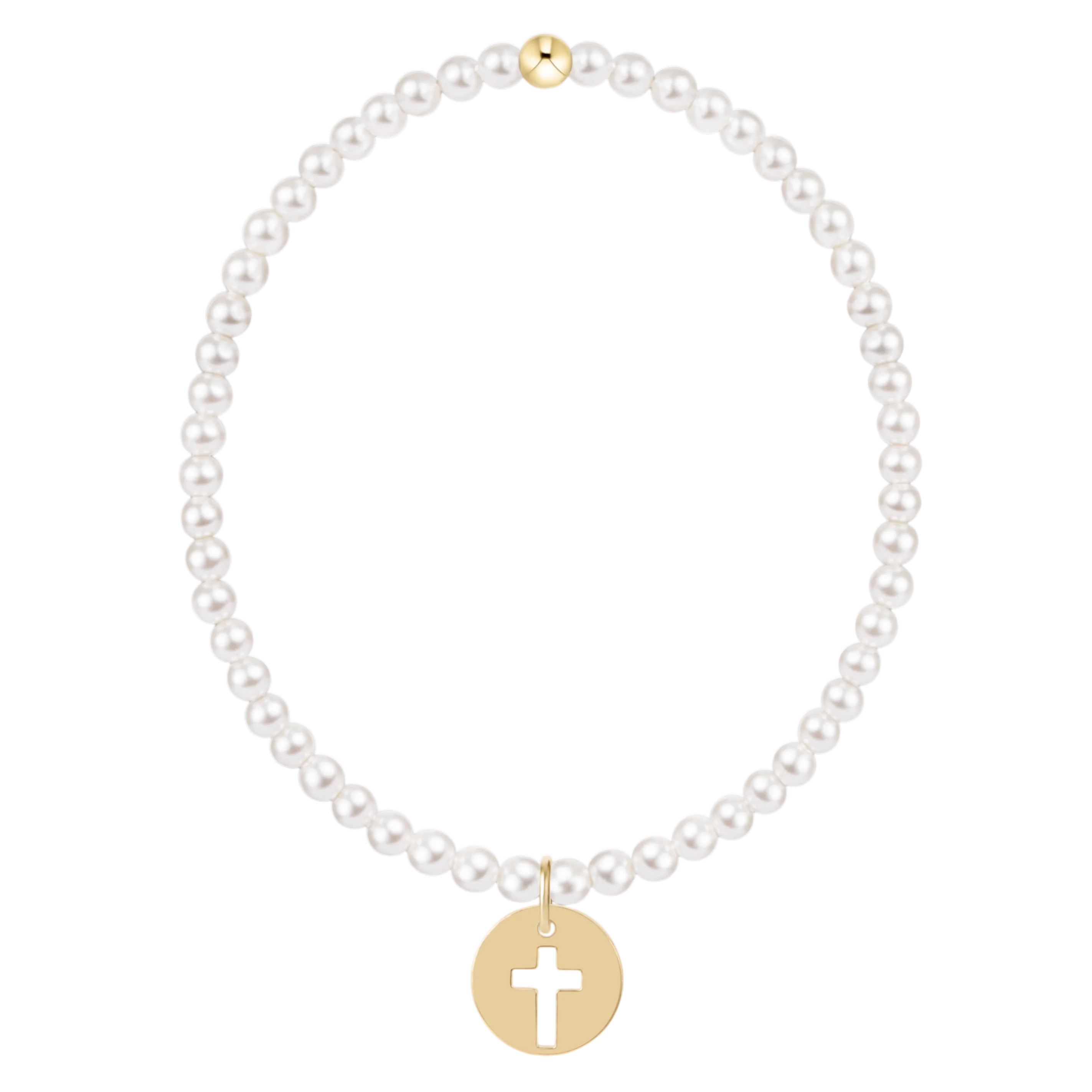 Enewton- Classic Pearl 3mm Bracelet - Blessed Gold Disc