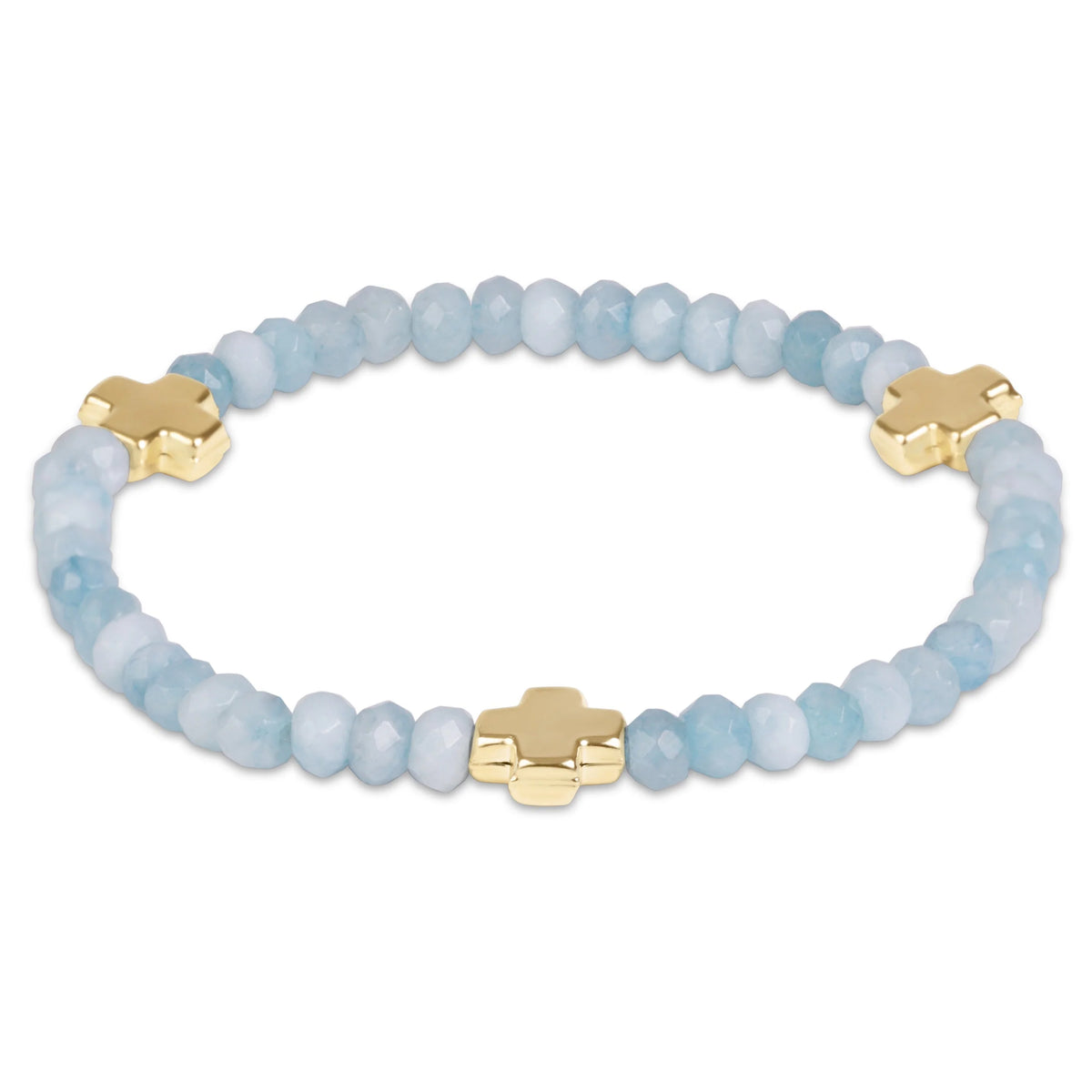 Enewton Signature Cross Gold 4mm Gemstone Bracelet
