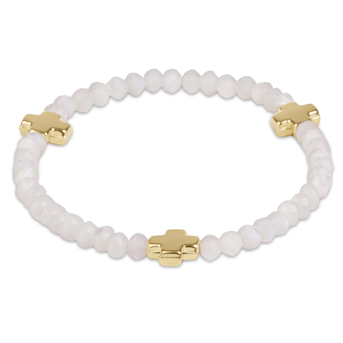 Enewton Signature Cross Gold 4mm Gemstone Bracelet