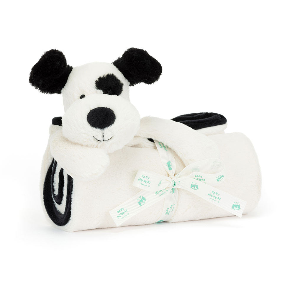 Jellycat- Bashful Black & Cream Puppy Blankie