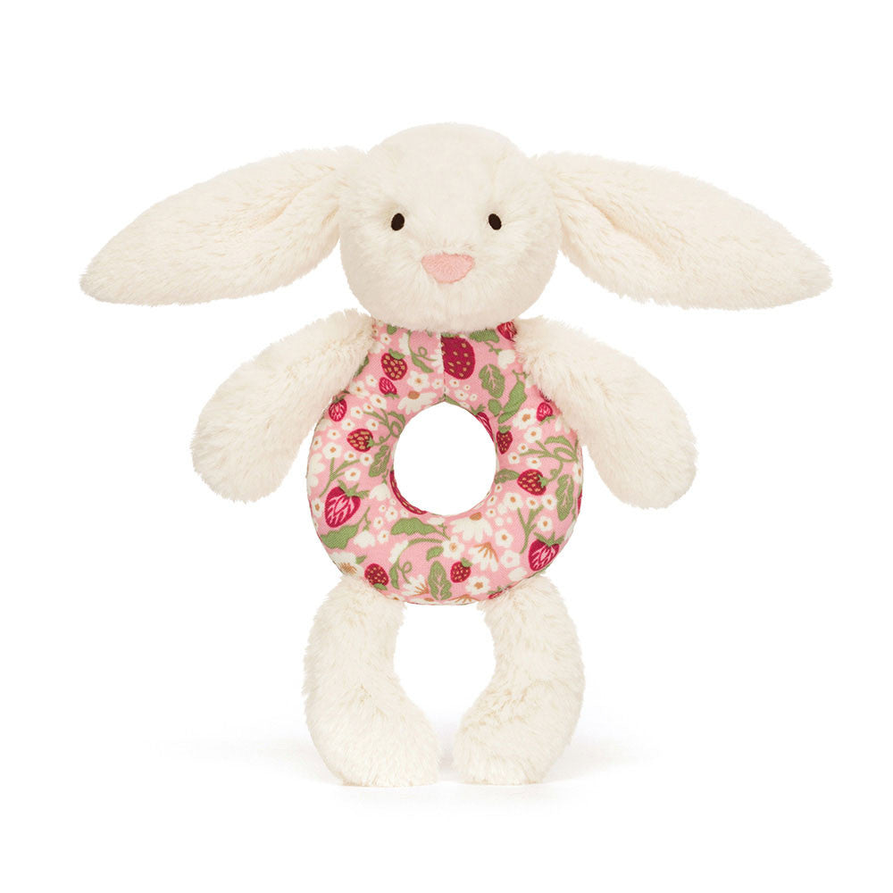 Jellycat - Blossom Cream Bunny 'Berry' Ring Rattle